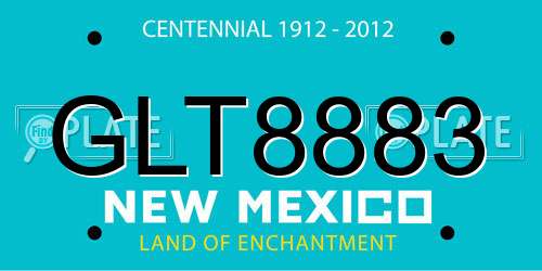 GLT8883 New Mexico License Plate