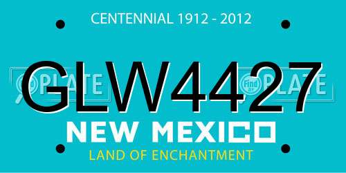 GLW4427 New Mexico License Plate