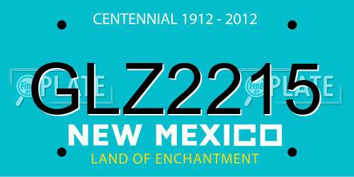 GLZ2215 New Mexico License Plate
