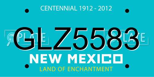 GLZ5583 New Mexico License Plate