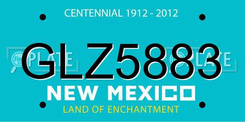 GLZ5883 New Mexico License Plate