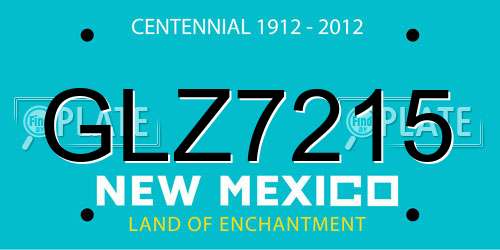 GLZ7215 New Mexico License Plate