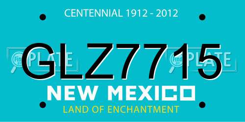 GLZ7715 New Mexico License Plate