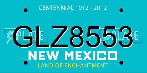 GLZ8553 New Mexico License Plate