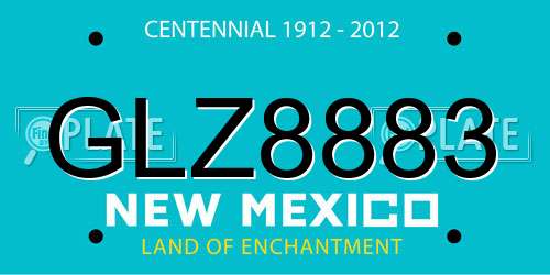 GLZ8883 New Mexico License Plate