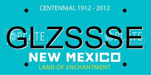 GLZSSSE New Mexico License Plate