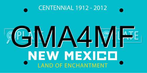 GMA4MF New Mexico License Plate