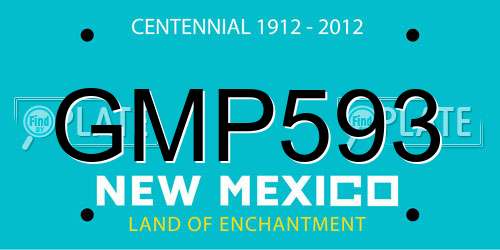 GMP593 New Mexico License Plate