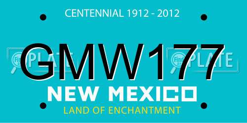 GMW177 New Mexico License Plate