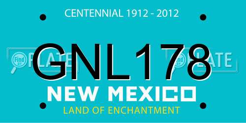GNL178 New Mexico License Plate
