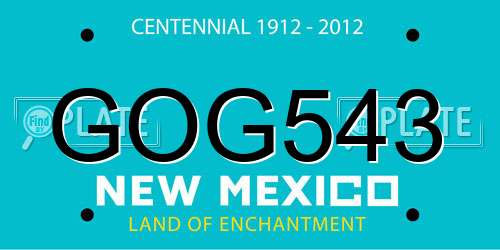 GOG543 New Mexico License Plate