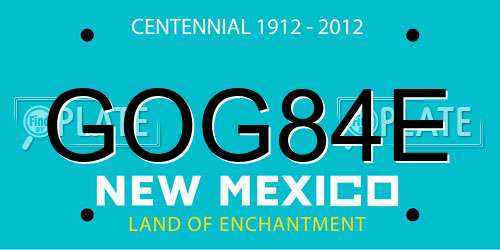 GOG84E New Mexico License Plate