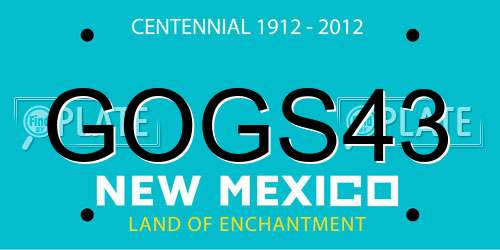 GOGS43 New Mexico License Plate