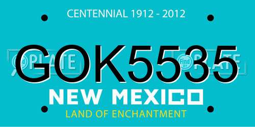 GOK5535 New Mexico License Plate
