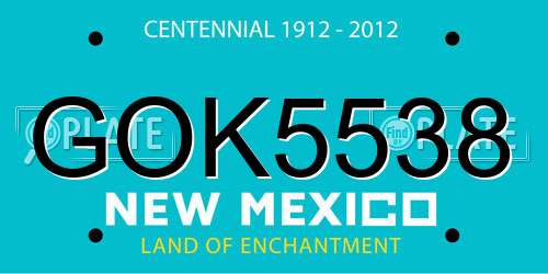 GOK5538 New Mexico License Plate