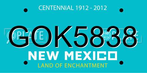 GOK5838 New Mexico License Plate