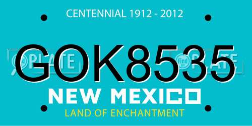 GOK8535 New Mexico License Plate