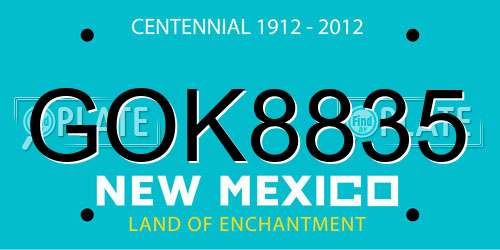 GOK8835 New Mexico License Plate