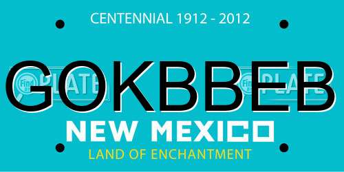 GOKBBEB New Mexico License Plate