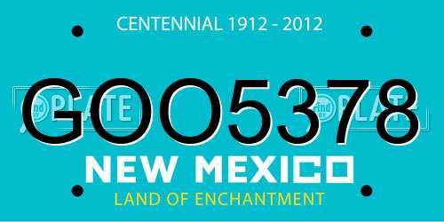 GOO5378 New Mexico License Plate