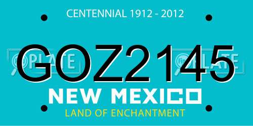GOZ2145 New Mexico License Plate