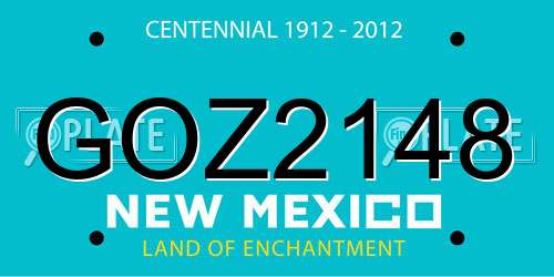 GOZ2148 New Mexico License Plate