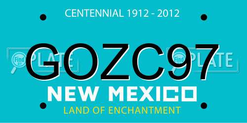 GOZC97 New Mexico License Plate