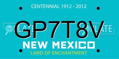 GP7T8V New Mexico License Plate
