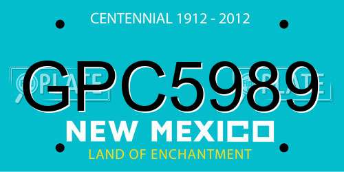 GPC5989 New Mexico License Plate