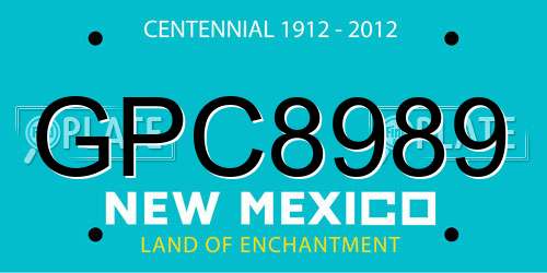 GPC8989 New Mexico License Plate