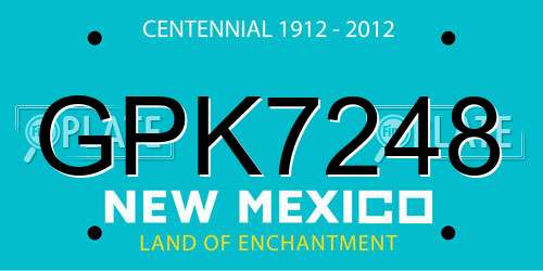 GPK7248 New Mexico License Plate