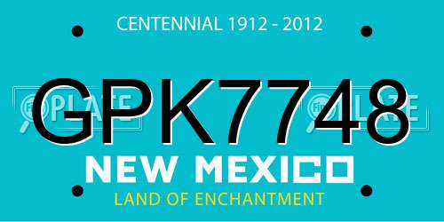 GPK7748 New Mexico License Plate