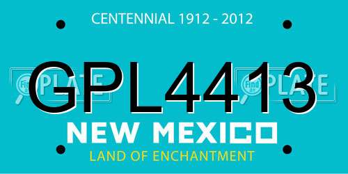 GPL4413 New Mexico License Plate