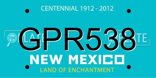 GPR538 New Mexico License Plate
