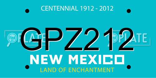 GPZ212 New Mexico License Plate