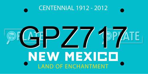 GPZ717 New Mexico License Plate