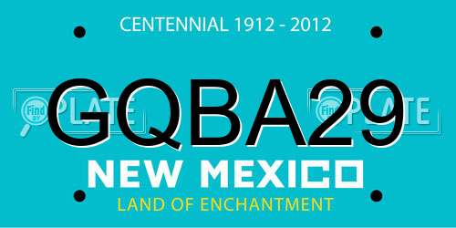GQBA29 New Mexico License Plate