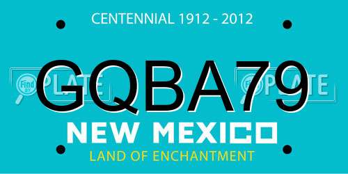 GQBA79 New Mexico License Plate
