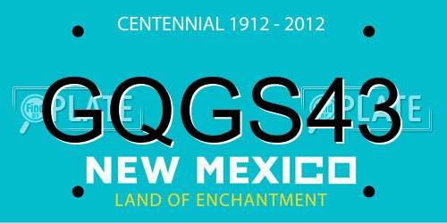 GQGS43 New Mexico License Plate