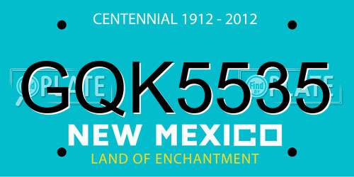 GQK5535 New Mexico License Plate