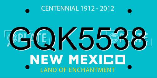 GQK5538 New Mexico License Plate