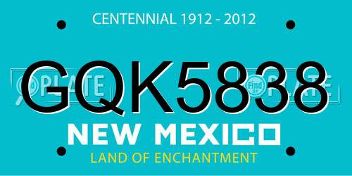 GQK5838 New Mexico License Plate