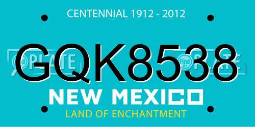 GQK8538 New Mexico License Plate