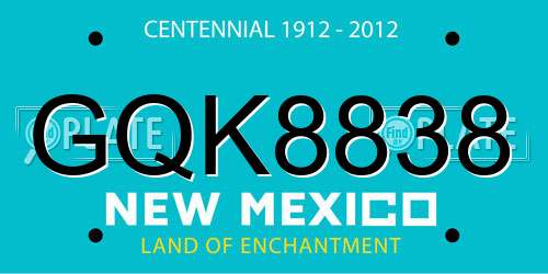 GQK8838 New Mexico License Plate