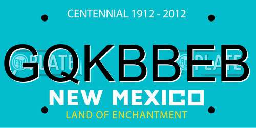 GQKBBEB New Mexico License Plate