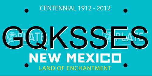GQKSSES New Mexico License Plate