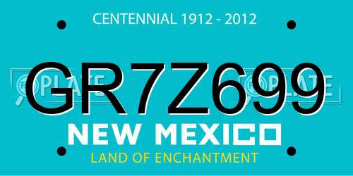 GR7Z699 New Mexico License Plate