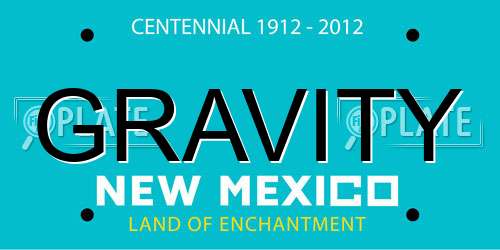 GRAVITY New Mexico License Plate