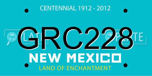 GRC228 New Mexico License Plate