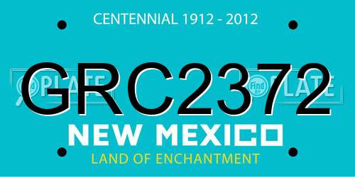 GRC2372 New Mexico License Plate